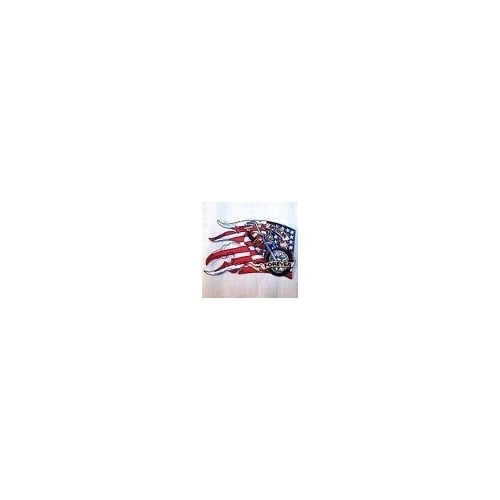 AMERICAN FLAG BIKE EMBRODIERED PATCH P472  jacket biker bikers novelty patches n Image 1