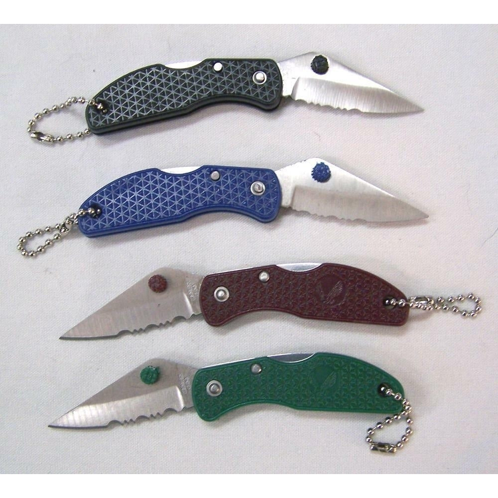 6 BULK LOT SERRATED FOLDING LOCK BLADE KNIVES W BALL KEY CHAIN pocket knife Image 1