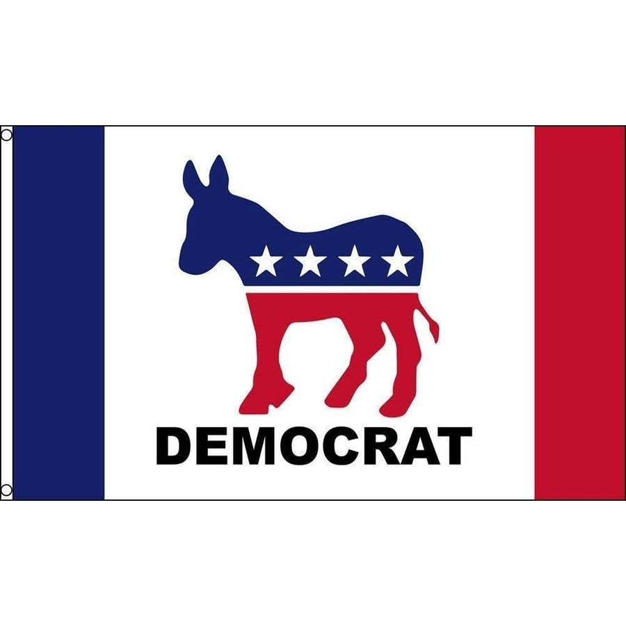 DEMOCRAT RED WHITE BLUE 3 X 5 FLAG banner FL706 POLITICAL PARTY patriotic Image 1