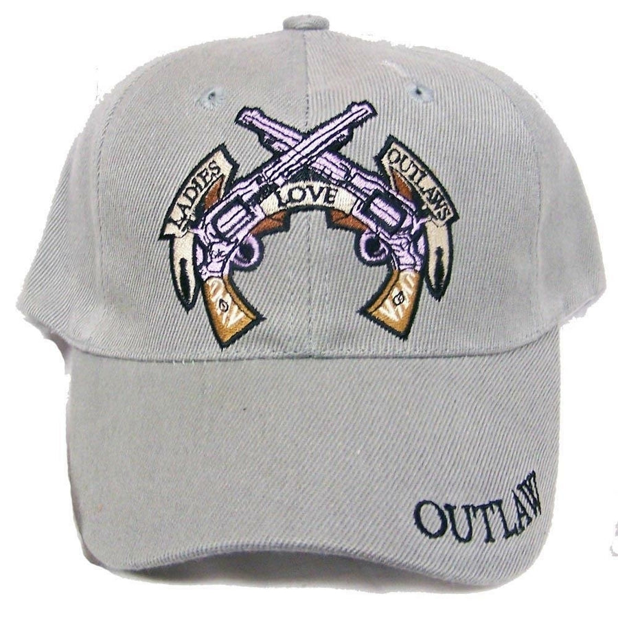 BUY 1 GET 1 FREE LADIES LOVE OUTLAWS W BADGE BIKER BASEBALL HAT cap HAT15 Image 1