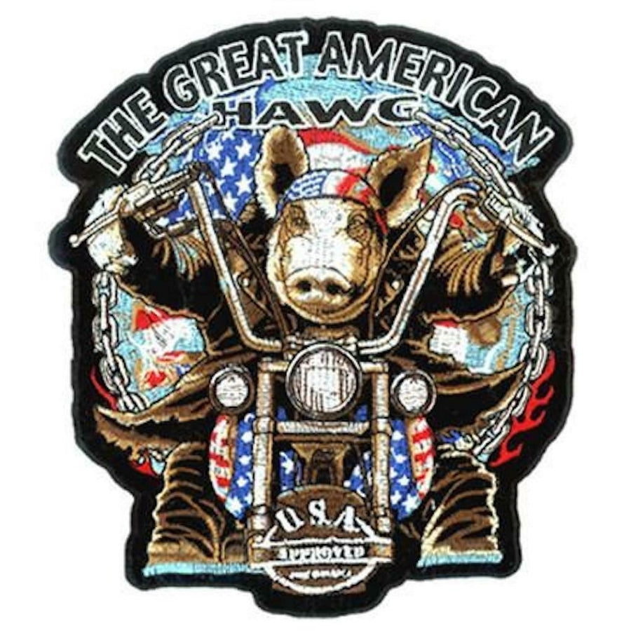 AMERICAN HAWG PATCH EMBROIDERED PATCH PA2950  iron on patches BIKER EPIC Image 1