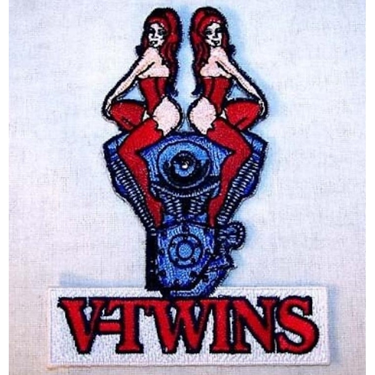 EMBROIDERED V TWINS ENGINE GIRLS PATCH P-409 iron on Image 1