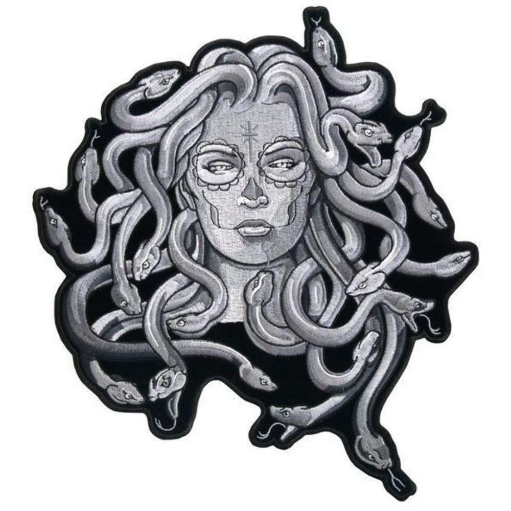 MEDUSA SNAKE HAIR PATCH 7453 EMBROIDERED 4 IN BIKER patches iron on SEW Image 1