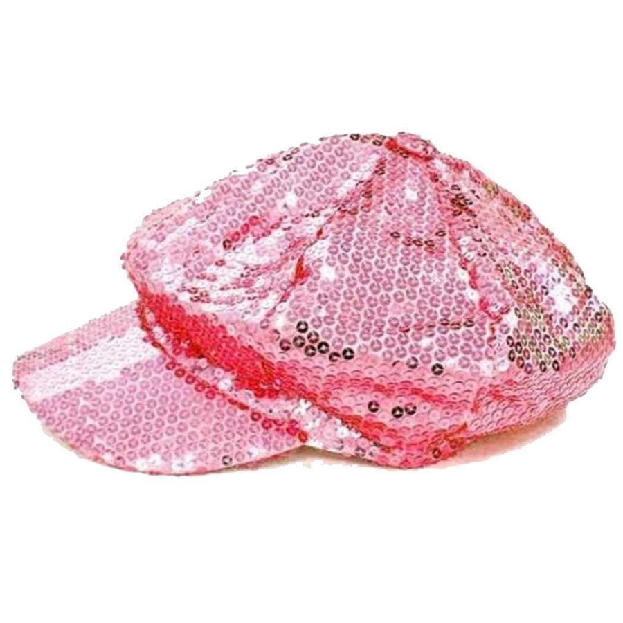 PINK SEQUIN BASEBALL CAP #079 flashy novelty sparkle hat hats game sports new Image 1