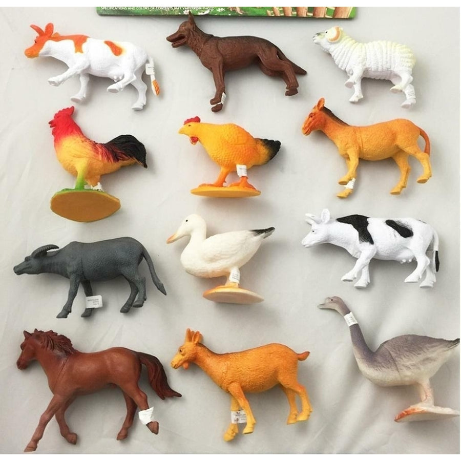 1 pack ASSORTED PLAY 6 INCH RUBBER FARM ANIMALS toy plastic pvc  play animal Image 1