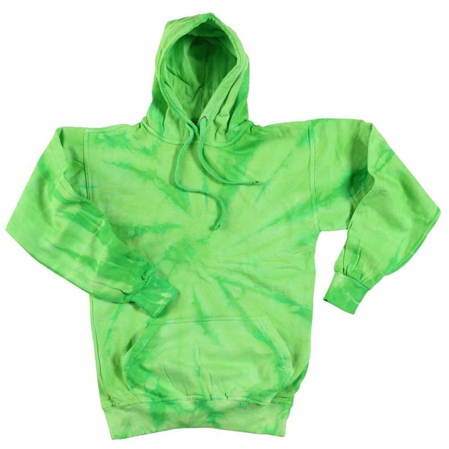 LIME GREEN MONSOON HOODED SWEATSHIRT ADULT LG  winter hoodie jacket tie-dye 228 Image 1
