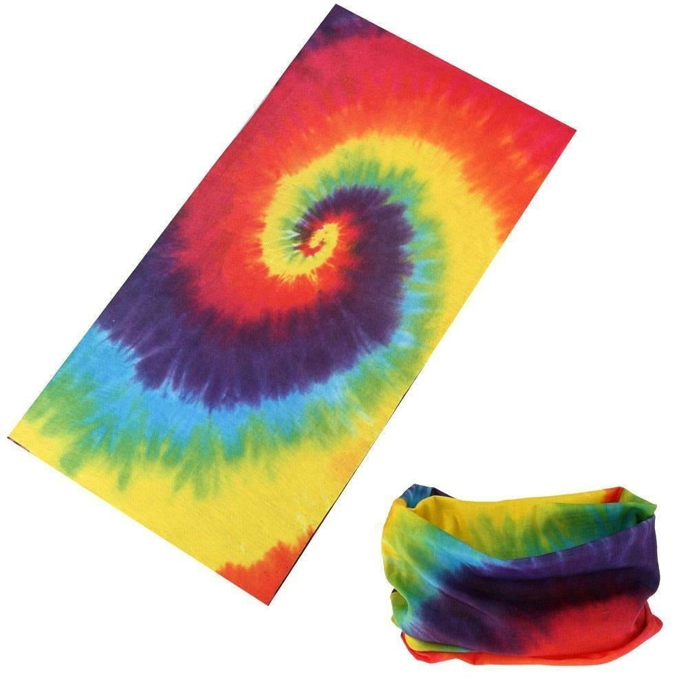 2 TIE DYED SEAMLESS BANDANA WRAP bandanna hat mask head band BW9 hippie tye died Image 1