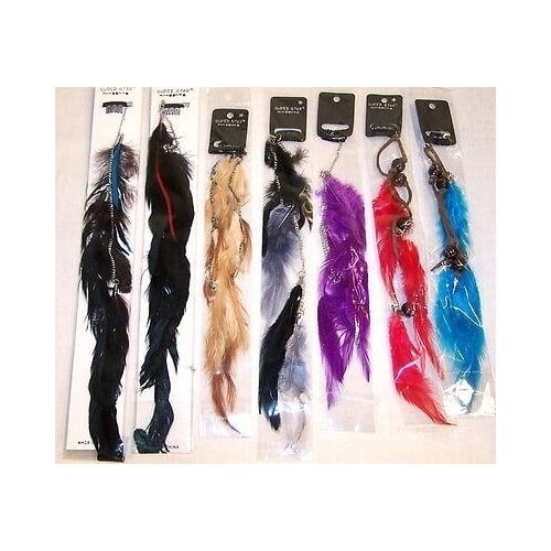 6 FEATHER clip in HAIR EXTENSIONS fashion feathers highlights Image 1