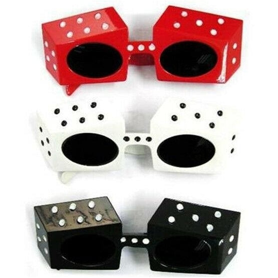 CUBE DICE PARTY SUNGLASS party eyewear 168 CASINO GLASSES EYE GLASS Image 1