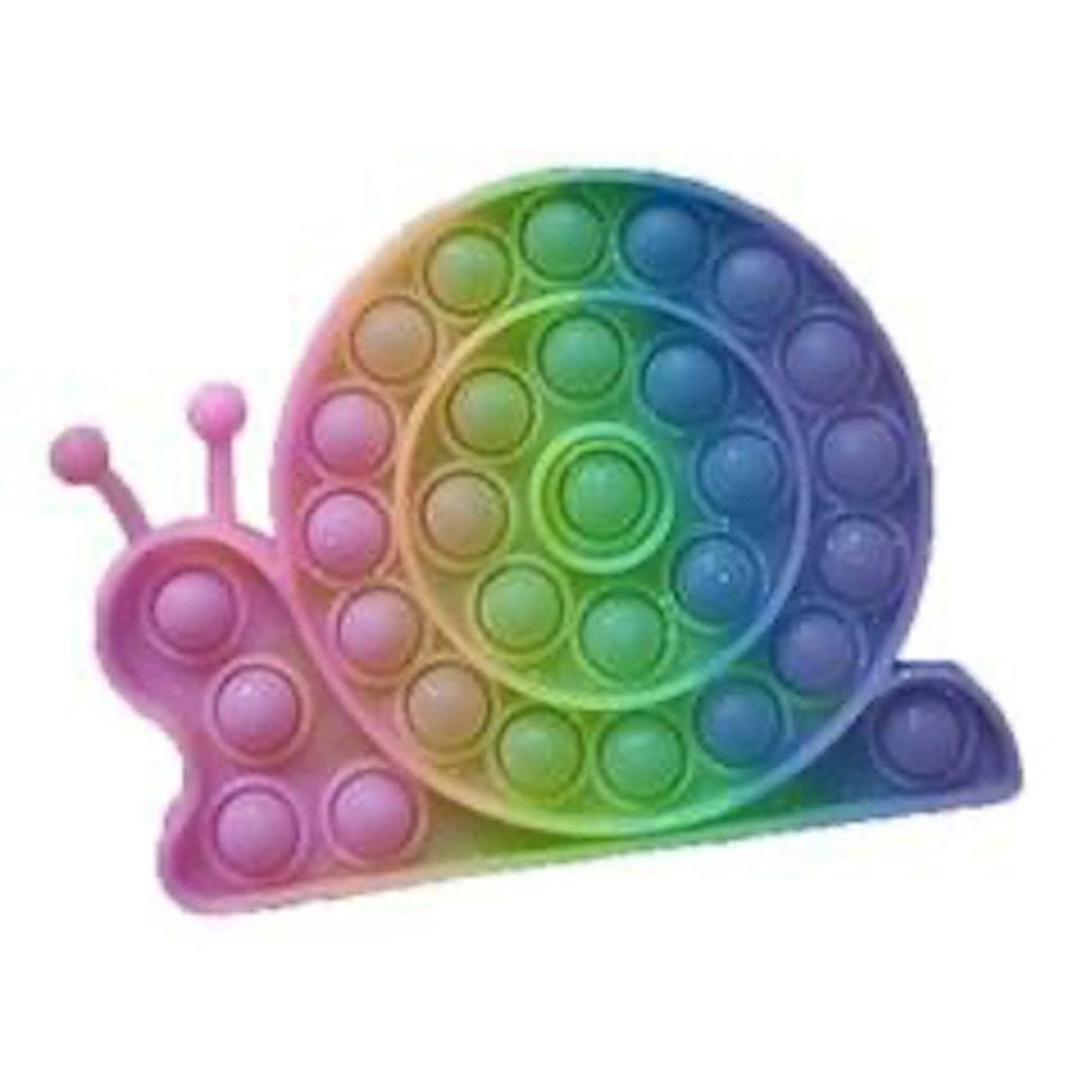 5.5" PASTEL SNAIL RAINBOW BUBBLE POPPER SILICONE STRESS RELIEVER TY512 pop Image 1