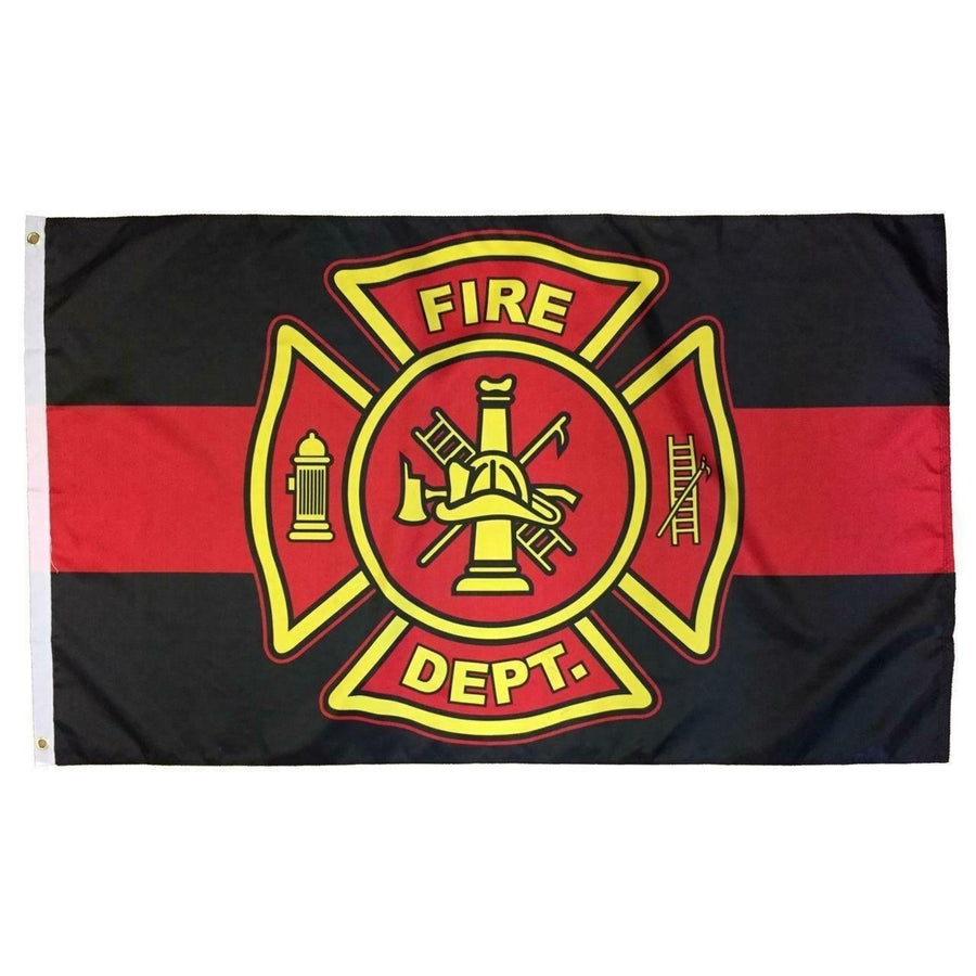 FIRE FIGHTER 3 X 5 FLAG banner FL760 3x5 FIREMAN THIN RED LINE Image 1