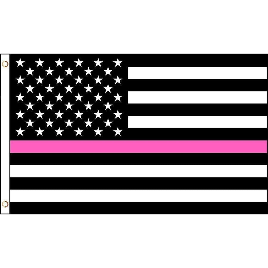 AMERICAN USA THIN PINK LINE 3 X 5 FLAG FL764 banner WOMEN POLICE awareness lady Image 1
