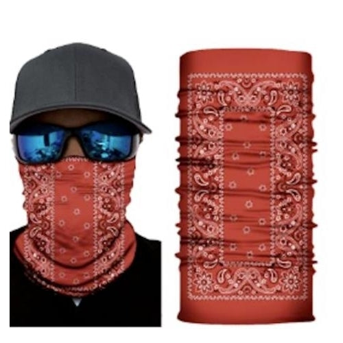 RED PASILEY SEAMLESS BANDANA WRAP bandanna hat mask head band BW17 biker Image 1