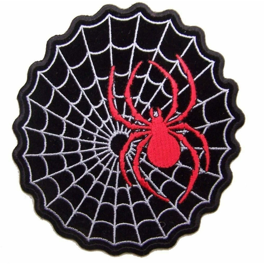 RED SPIDER ON WEB PATCH P4090  jacket BIKER EMBROIDERIED BIKEnew patches Image 1