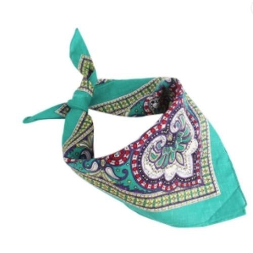 1 PC 100% COTTON BEAUTIFUL TEAL FLORAL PAISLEY 22X22 INCH BANDANA 6004 scarf Image 1