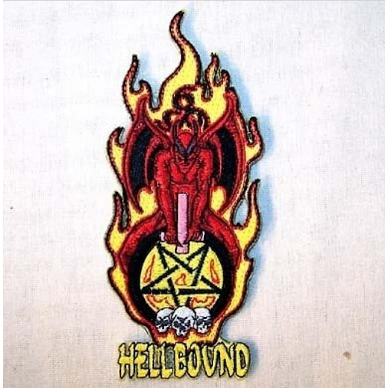 HELLBOUND DEVIL EMBRODIERED PATCH P459 biker  jacket iron on sewon patches Image 1