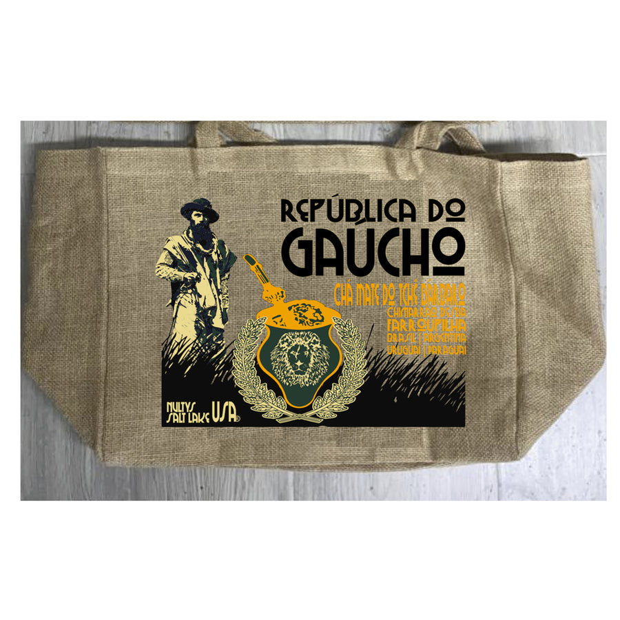 GAUCHO MATE BURLAP TOTE BAG 958 reusable tea brazil argentina uruguay paraguay Image 1