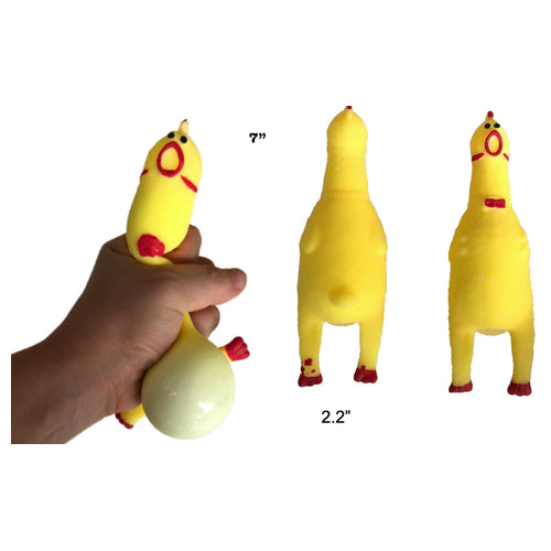 7" SQUISHY STRETCH CHICKEN LAYING EGG NOVELTY stress toy TY519 turkey Image 1