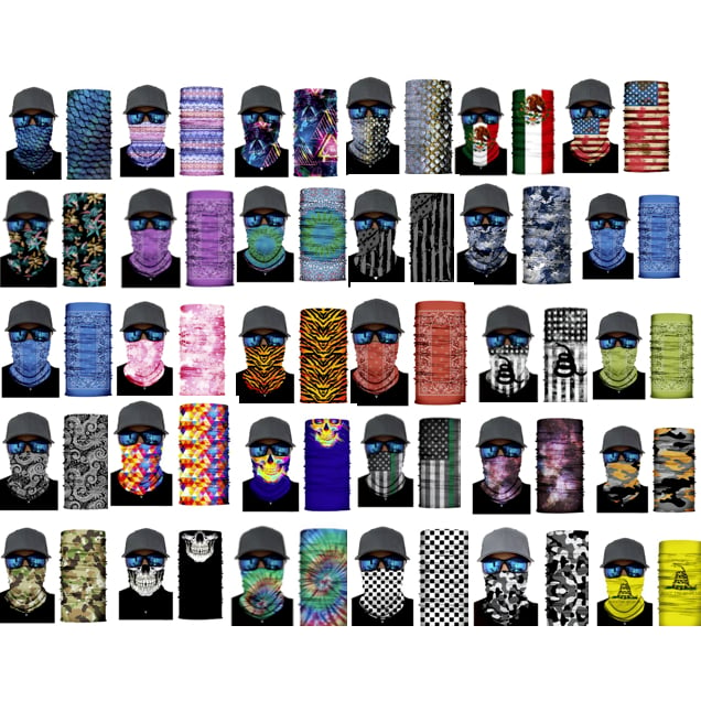 BULK LOT 50 PCS ASSORTED SEAMLESS BANDANA WRAP WHOLESALE hat mask gaiter face Image 1