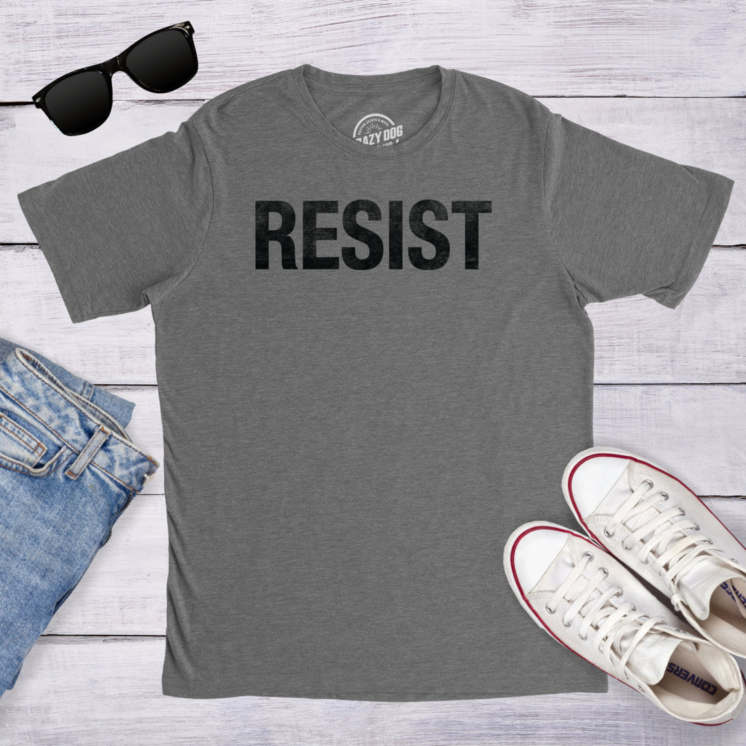 Mens Resist T Shirt Political Anti Authority Protest Tee Rebel Rally March Tee Image 7