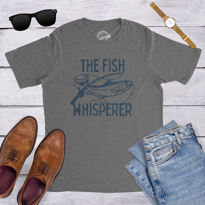 Mens The Fish Whisperer Tshirt Funny Fishing Lake Time Graphic Novelty Tee Image 4