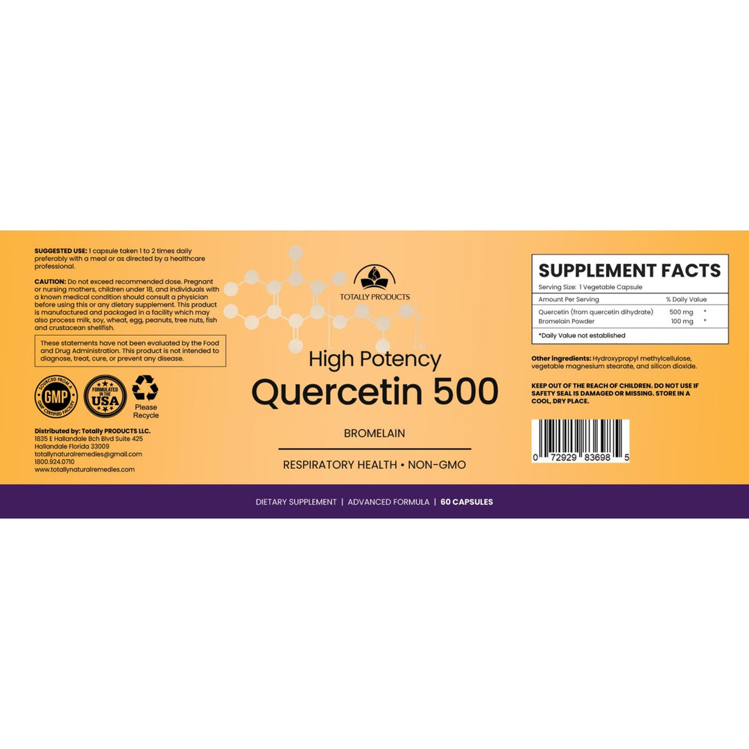 Totally Products Quercetin with Bromelain 60 Veg Capsules Immune Support 3 Bottles Image 4