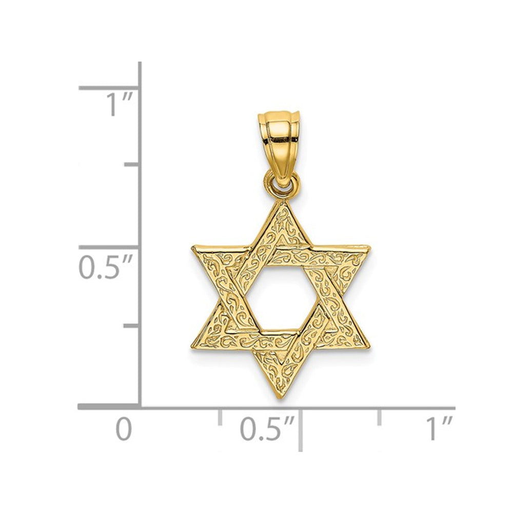 14K Yellow Gold Small Star of David Pendant Necklace with Chain Image 2