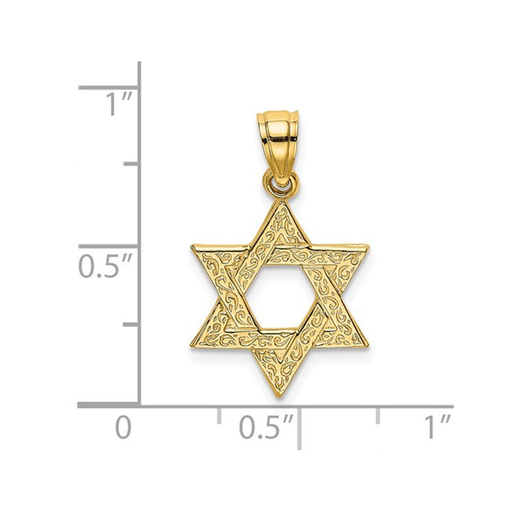 14K Yellow Gold Small Star of David Pendant Necklace with Chain Image 2