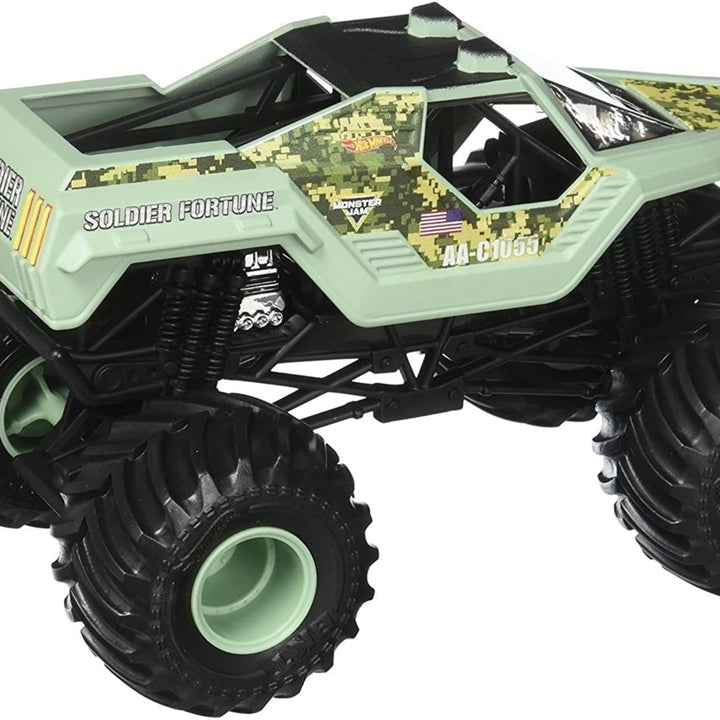 Hot Wheels Monster Jam Soldier Fortune Truck Die-Cast Body Camo Vehicle Mattel Image 2