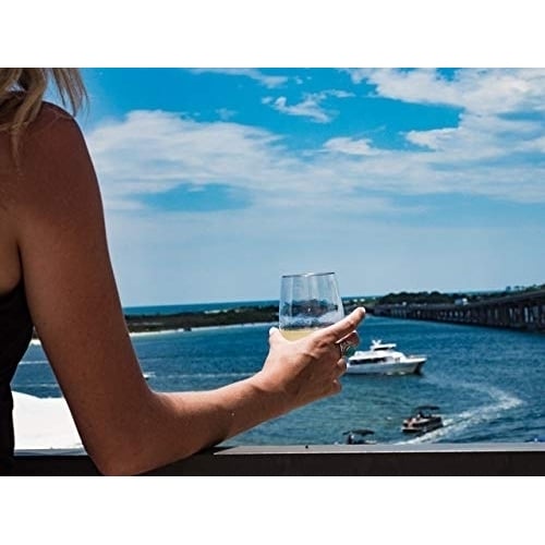 Stemless Plastic Wine Glasses Clear Flexible and Shatterproof16 OzSet of 4 or Set of 10 Image 2