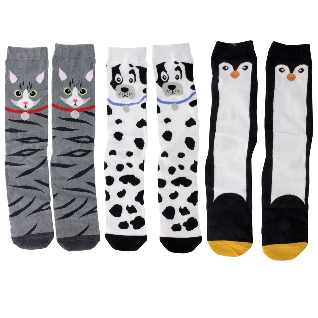 (3 Pack) Sockimals Ladies Animal Face Socks with Gift BoxesOne Size Image 9