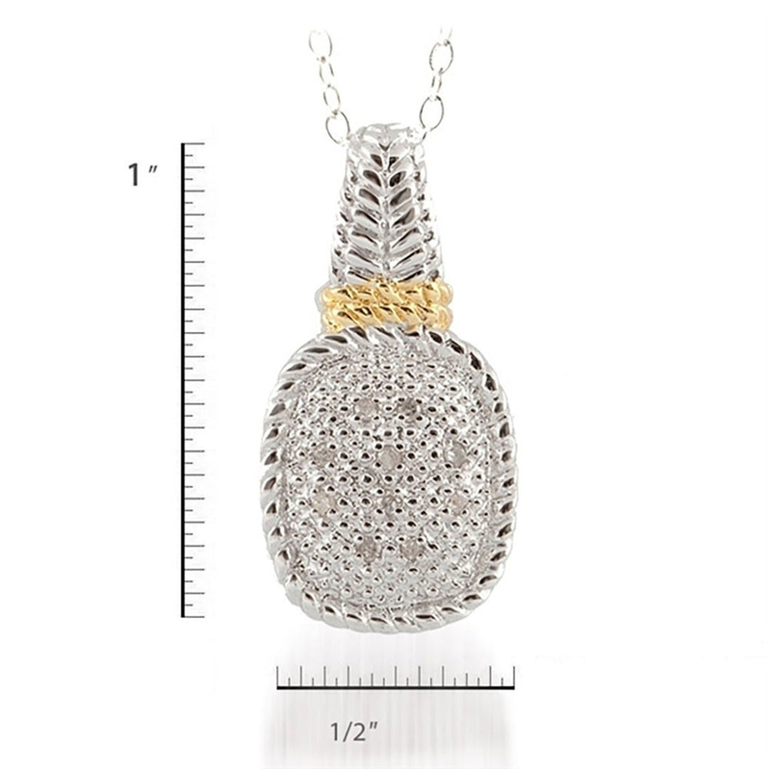 1/10 CT Designer inspired Genuine Diamond Pendant in Sterling Silver Image 1