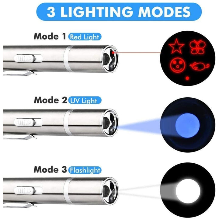 Cat Laser Pointer Red Light Pointer Pet Interactive Toy for Cats and Dogs with 3 Modes and USB Recharge Image 7