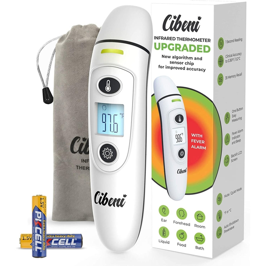 Cibeni Instant Read Digital Infrared Forehead and Ear Thermometer for Adults and Kids Image 1