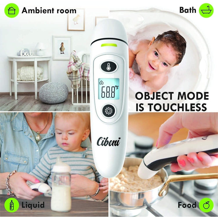 Cibeni Instant Read Digital Infrared Forehead and Ear Thermometer for Adults and Kids Image 3