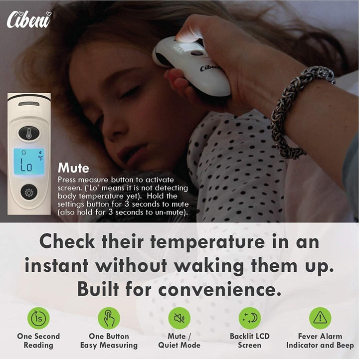 Cibeni Instant Read Digital Infrared Forehead and Ear Thermometer for Adults and Kids Image 7