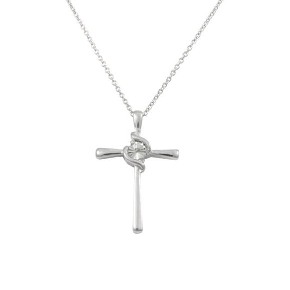 Genuine Diamond Accent Cross Pendant Image 1