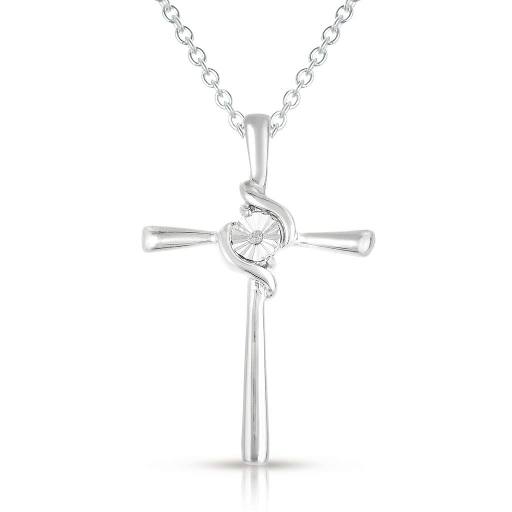 Genuine Diamond Accent Cross Pendant Image 2