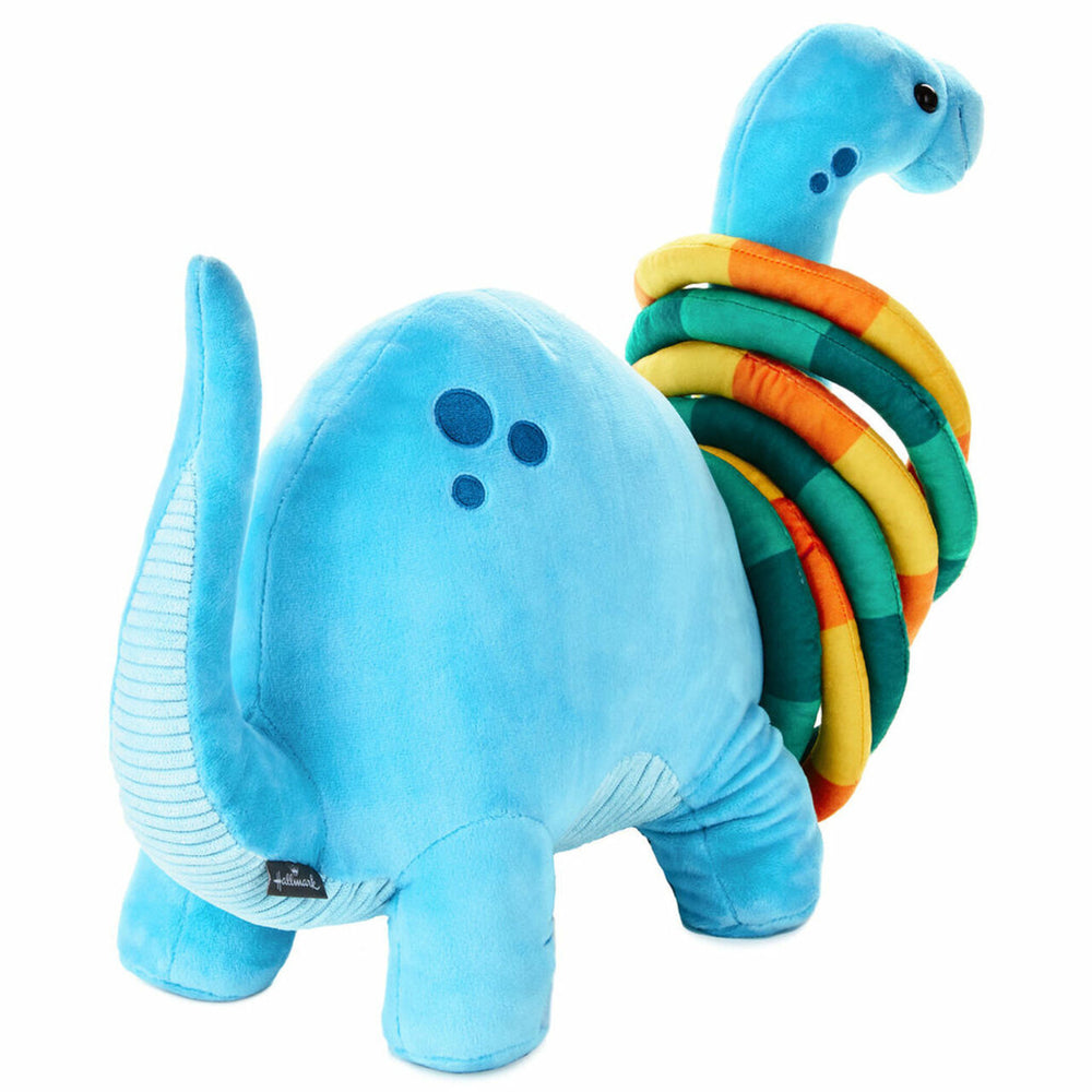 Hallmark Dinosaur Ring Toss Game with Blue Plush Dinosaur and 6 Foam Rings 8" W x 14" H x 18" D Image 2