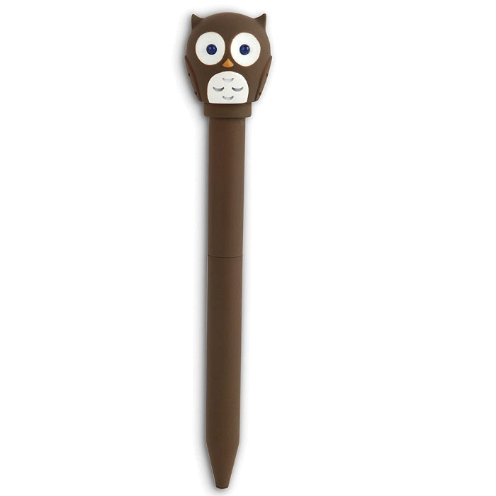 Kikkerland Owl Led Ballpoint Pen (Blue or Brown) Image 3