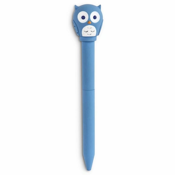 Kikkerland Owl Led Ballpoint Pen (Blue or Brown) Image 4