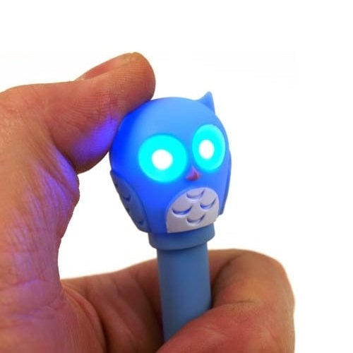 Kikkerland Owl Led Ballpoint Pen (Blue or Brown) Image 6