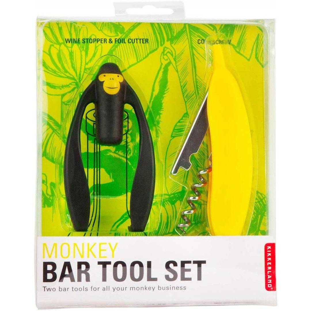 Kikkerland Monkey Wine Stopper and Banana Corkscrew Bar Tool Set Image 4