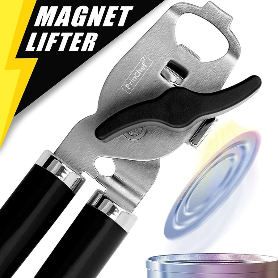 PrinChef Can Opener with MagnetNo Trouble Lid Lift Manual Can Opener Smooth Edge Image 1