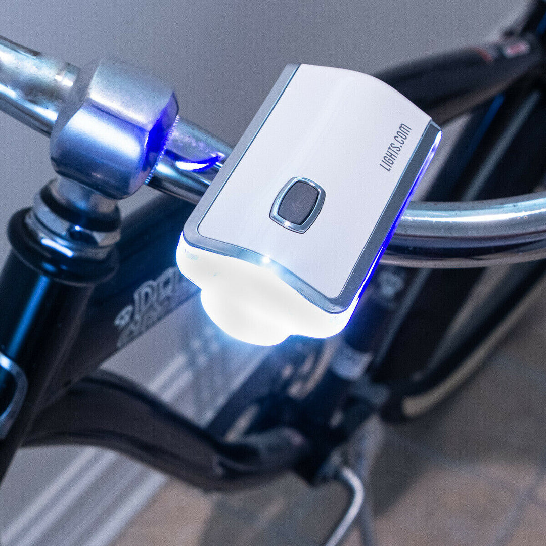 Prospect Park Compact Super Bright LED Bike Light with Blue Side Warning Lights, 3 Light Modes Image 3