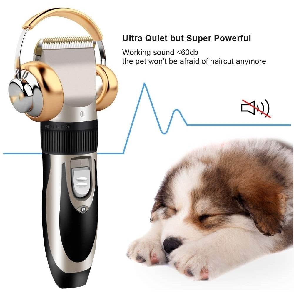 Rechargeable Low Noise Dog Clippers Electric Pet Clippers with Comb GuidesScissorsNail Kits for Dogs and Cats and Other Image 3