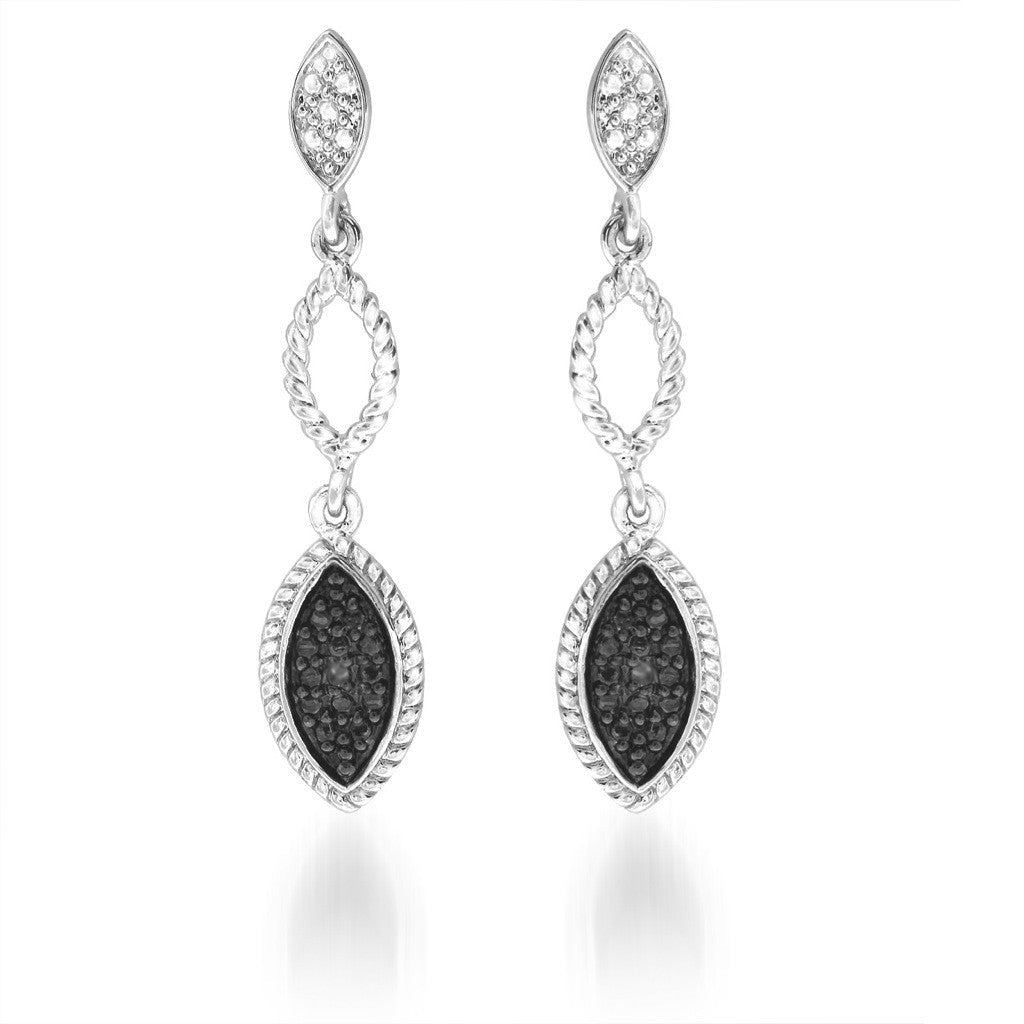 Rope Edge Design Diamond Earrings Image 2