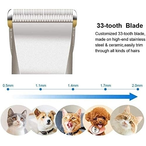 Rechargeable Low Noise Dog Clippers Electric Pet Clippers with Comb GuidesScissorsNail Kits for Dogs and Cats and Other Image 6