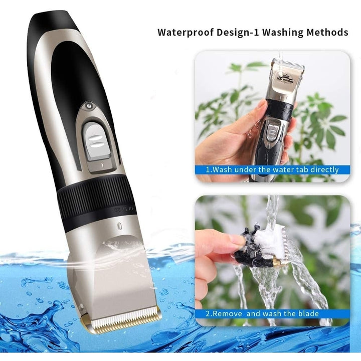 Rechargeable Low Noise Dog Clippers Electric Pet Clippers with Comb GuidesScissorsNail Kits for Dogs and Cats and Other Image 7