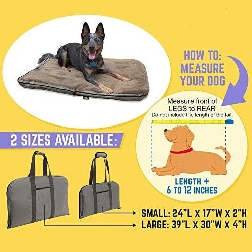 Sport Pet Designs Waterproof Travel Pet Bed Portable Pet Bed with Zipper Small 24"x17" Image 6